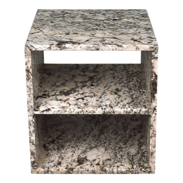 Sloane 16" Modern Natural Marble Handmade Rectangular 2-Shelf End Table - JONATHAN Y